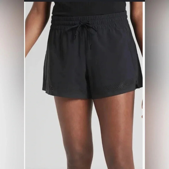 Athleta Baja Perforated Shorts black 4 - Picture 1 of 4